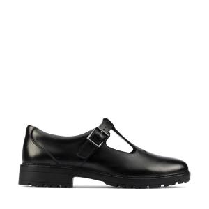 Clarks Dempster Bar Youth Girls' School Shoes Black | CLK326ZAB